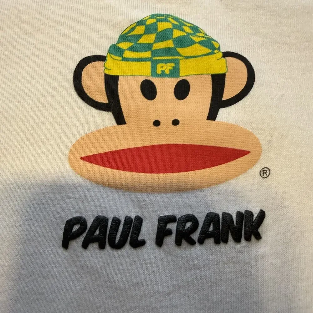 Paul Frank Julius Monkey Graphic T Shirt Kids 9-10 White Y2K Skater Streetwear